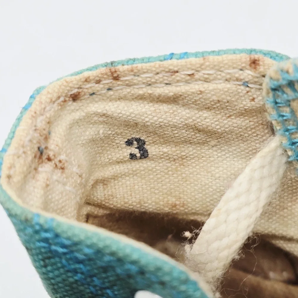 Vintage 70s 80s Converse Chuck Taylor Size 3 All Star Blue Kids‎ Made In Korea